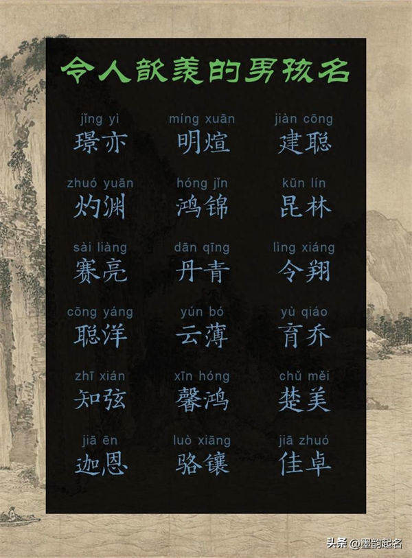 原创名字：令人歆羡的男孩名