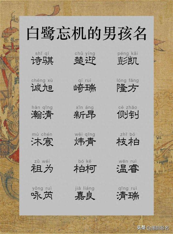 白鹭忘机的男孩名