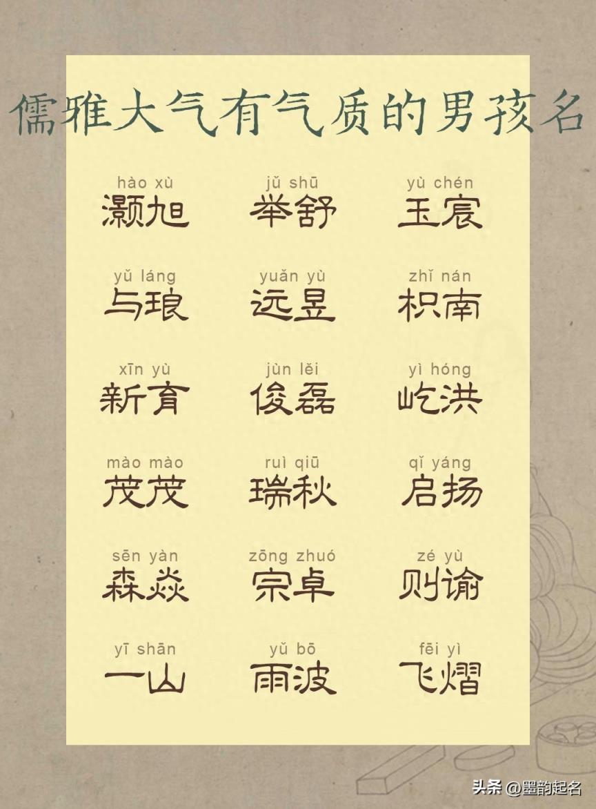 儒雅大气有气质的男孩名,淡雅高洁,俊美澄澈