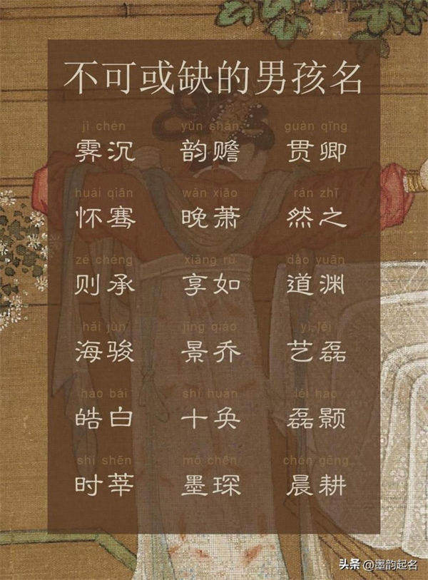 原创取名：不可或缺的男孩名