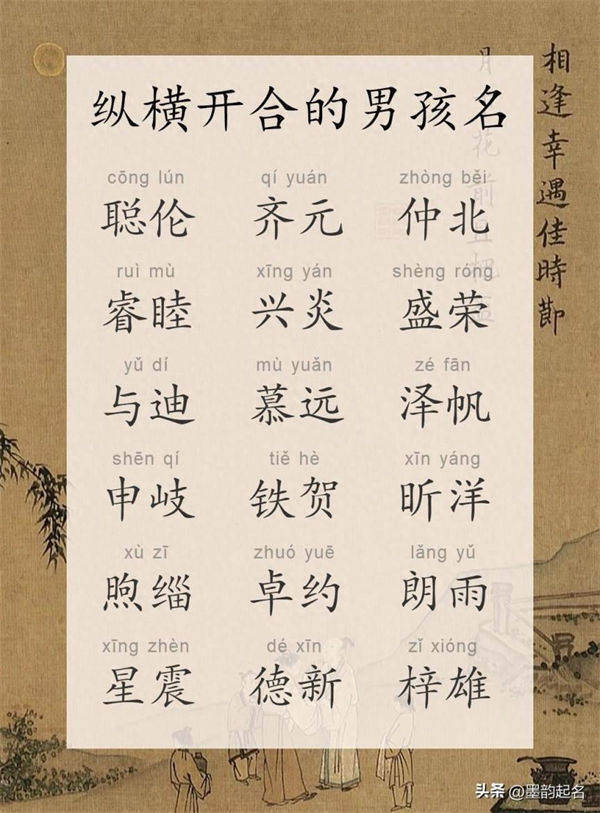 小众名字：纵横开合的男孩名