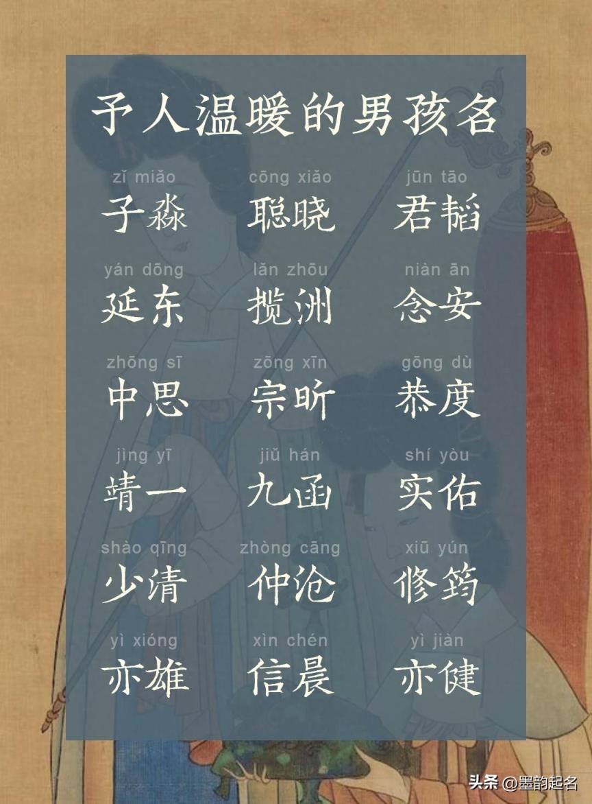 原创名字：予人温暖的男孩名