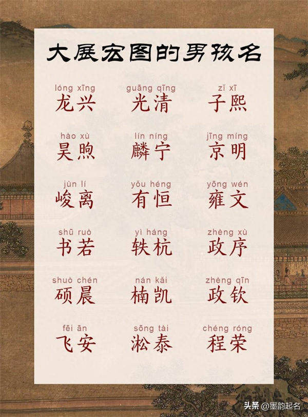 墨韵取名：大展宏图的男孩名