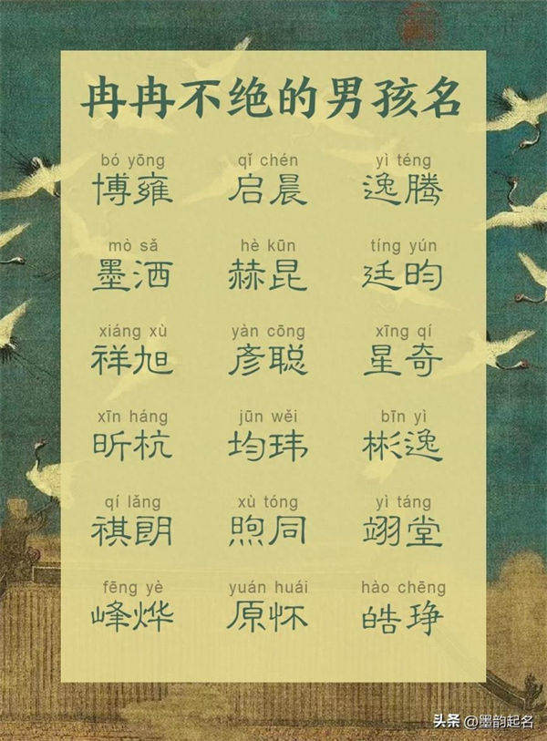 墨韵名字：冉冉不绝的男孩名