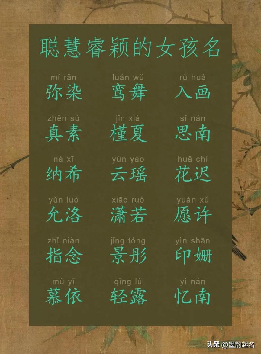 宝宝起名:聪慧睿颖的女孩名字