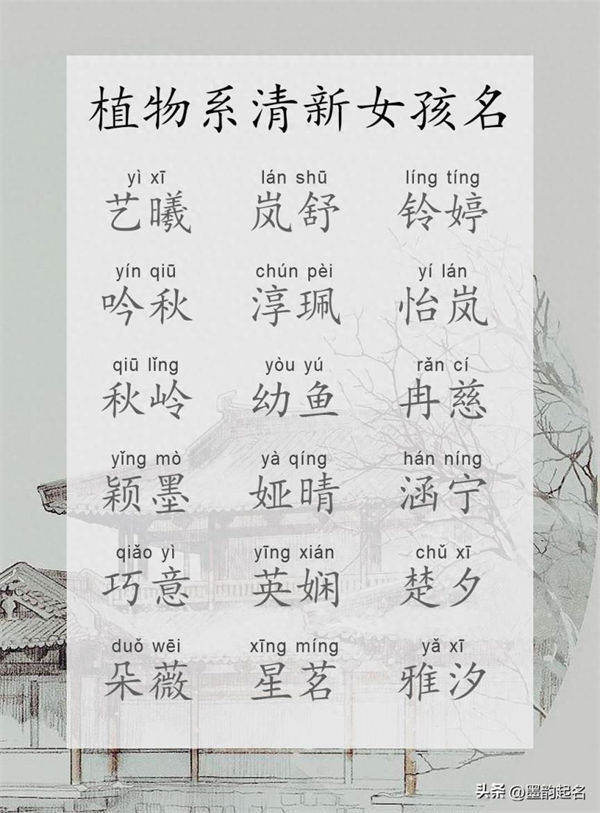 植物系清新女孩名，美眉读过，沁人心脾