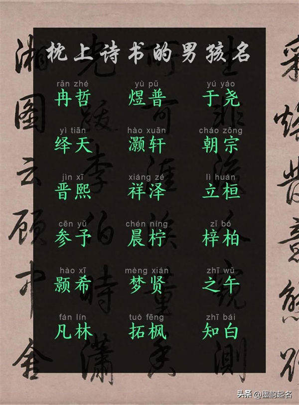 枕上诗书的男孩名