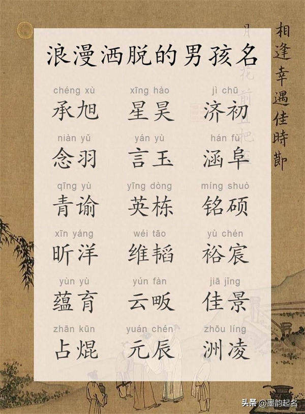 小众名字：浪漫洒脱的男孩名
