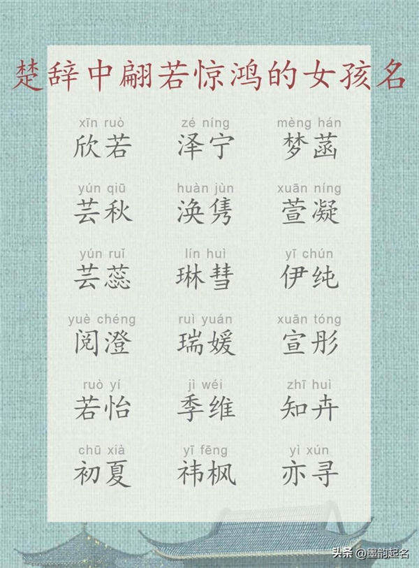 楚辞中翩若惊鸿的女孩名