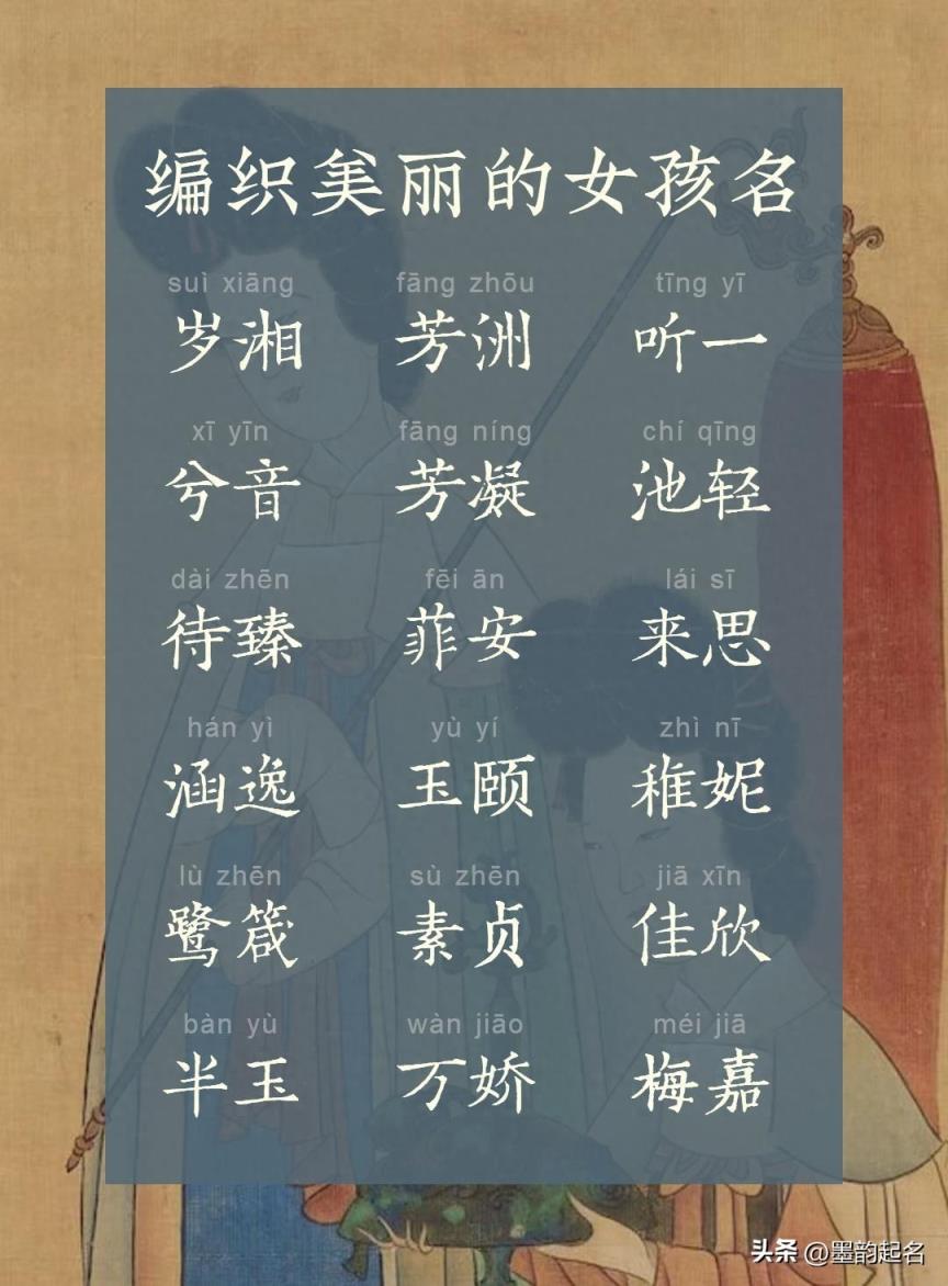 原创名字：编织美丽的女孩名