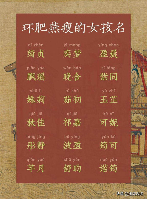 小众取名:环肥燕瘦的女孩名