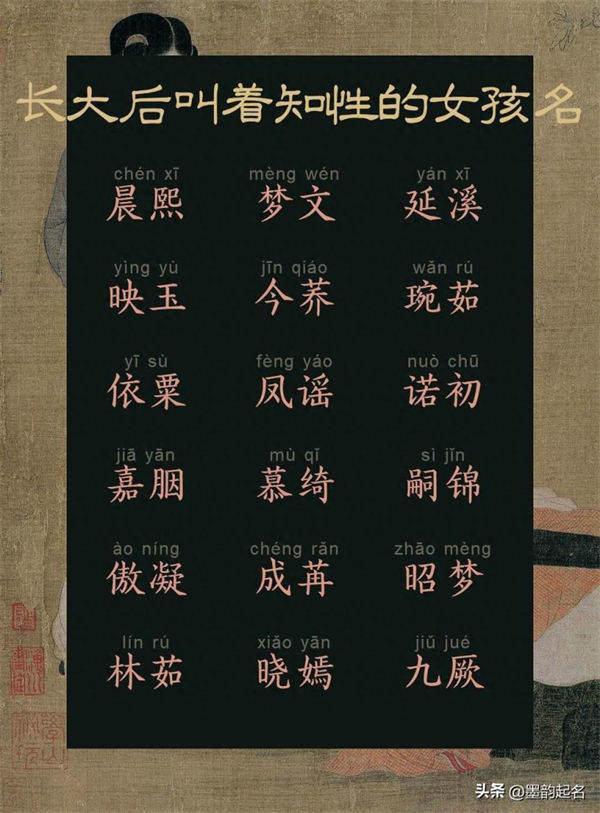 小时候叫着可爱，长大后叫着知性的女孩名