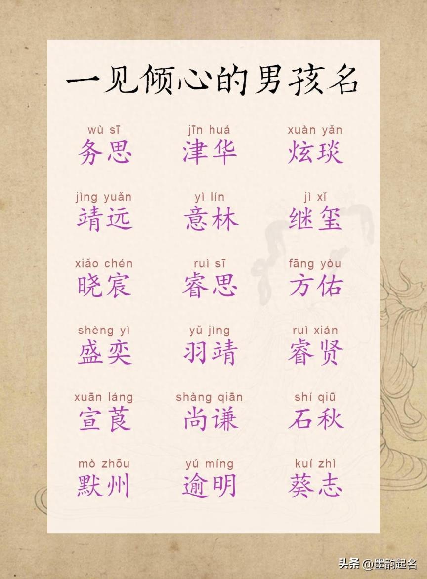 小众名字：一见倾心的男孩名