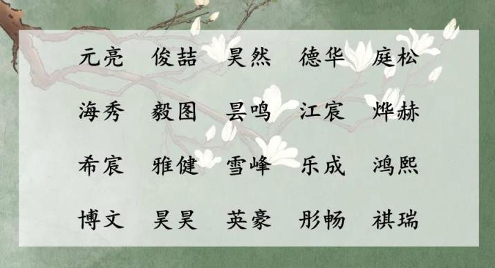 生个男宝宝,就来取个有书香气息的名字