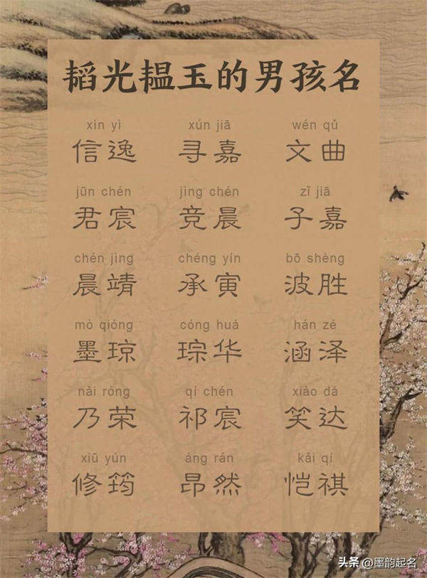 韬光韫玉的男孩名