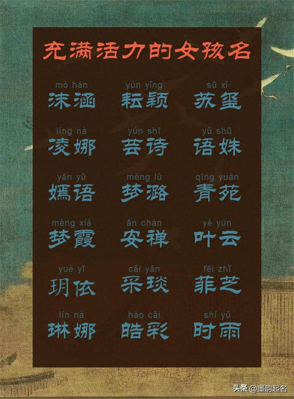 小众名字:充满活力的女孩名