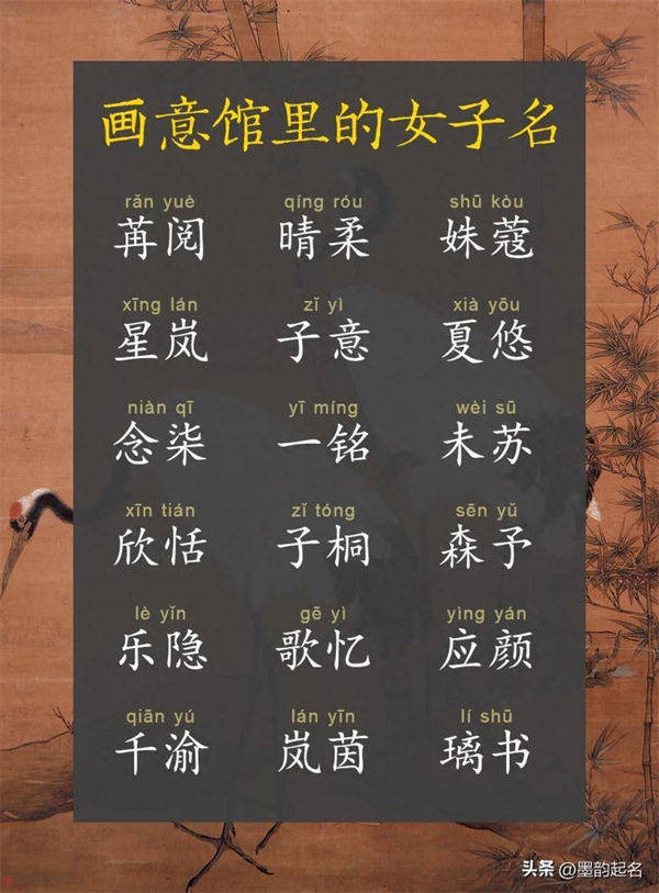 国学名字：画意馆里的女子名