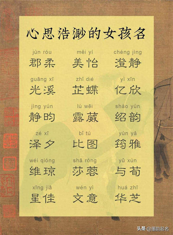 国学取名：心思浩渺的女孩名