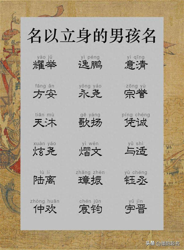 墨韵取名：名以立身的男孩名