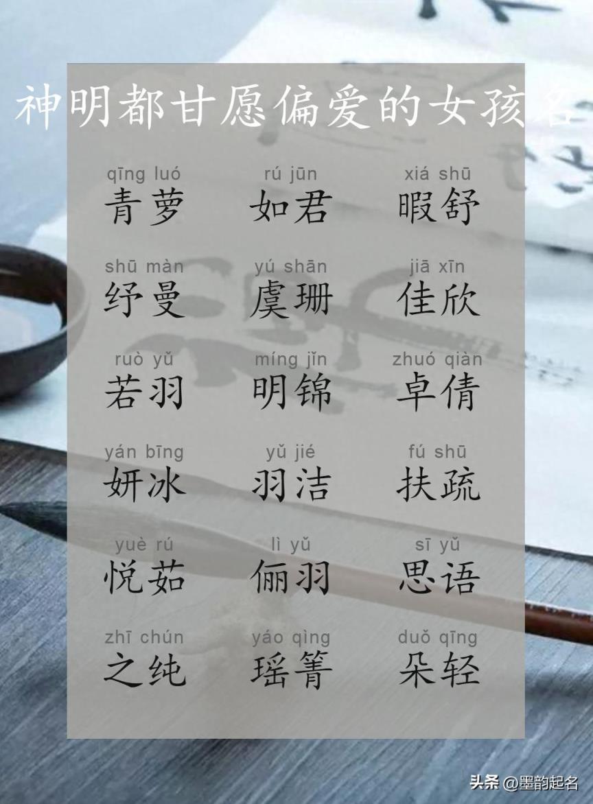 神明都甘愿偏爱的女孩名