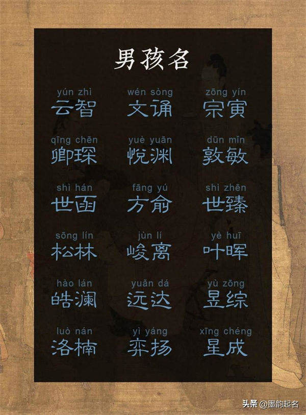 谢灵运般精巧的男孩名